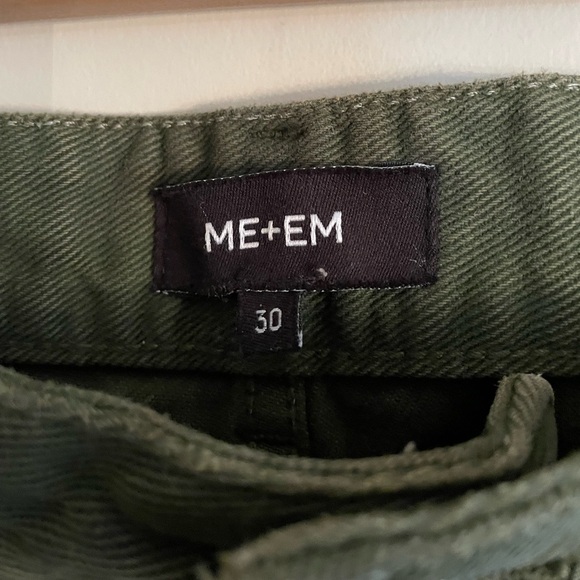 🇬🇧 ME+EM cropped olive jeans/canvas pants - Picture 4 of 12